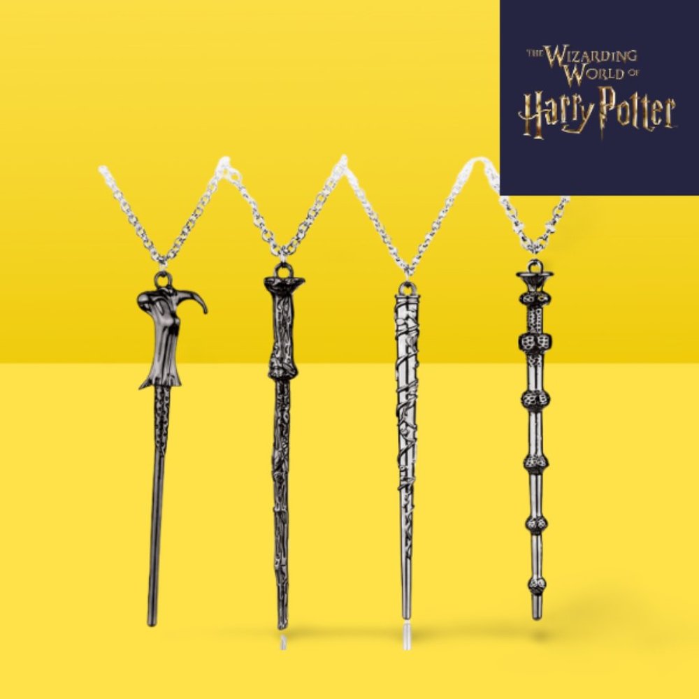 Harry Potter  Wizarding World Wand Necklace Bundle
